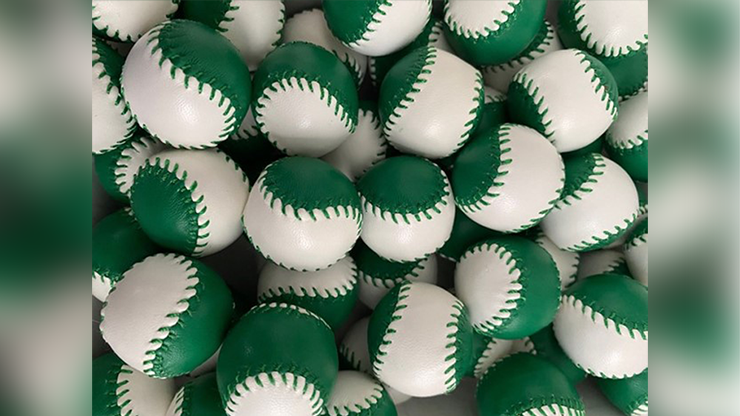 Set of 4 Leather Balls for Cups and Balls (Green and White) by Leo Smetsers - Trick