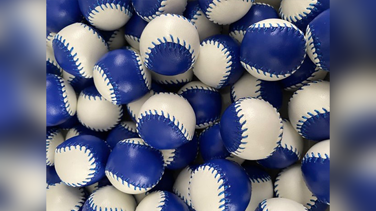 Set of 4 Leather Balls for Cups and Balls (Blue and White) by Leo Smetsers - Trick