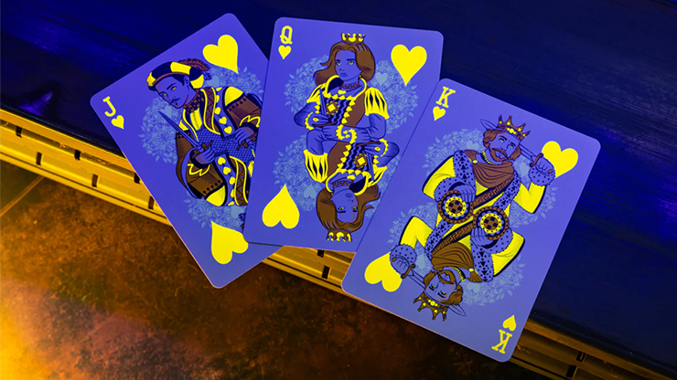 Bicycle Neon Rider Back Yellow-Starburst Deck Playing Cards