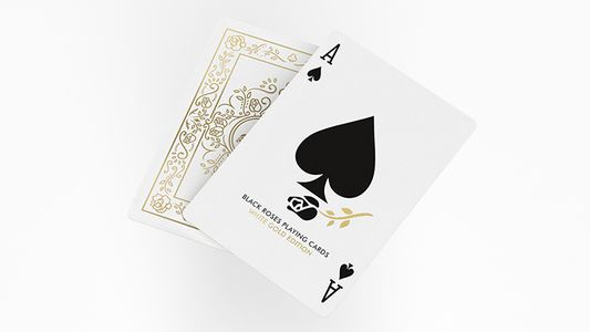 Black Roses White Gold Foil Playing Cards