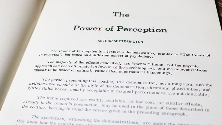 The Power of Perception by Arthur Setterington - Book