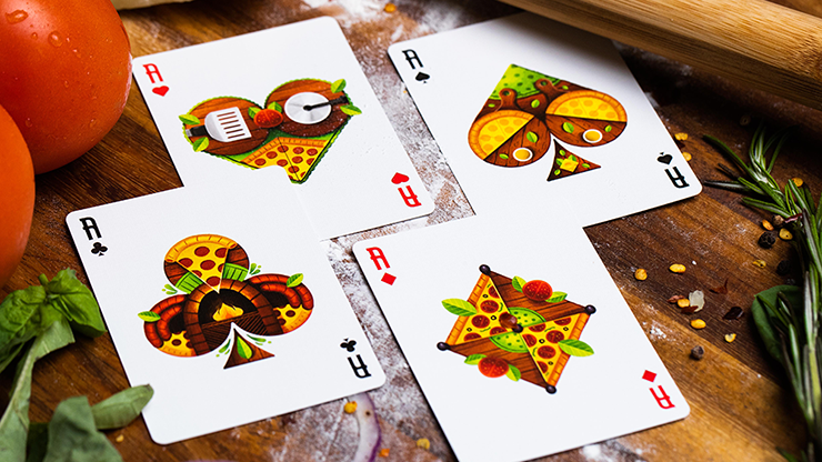 The Royal Pizza Palace (Gilded) Playing Cards Set by Riffle Shuffle