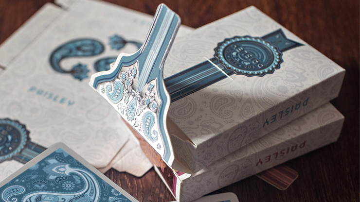 Marked Paisley Ton sur Ton Poudre Blue Playing Cards