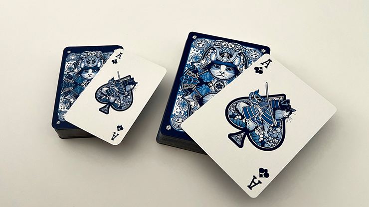 Neko Samurai (Mini Blue) Playing Cards