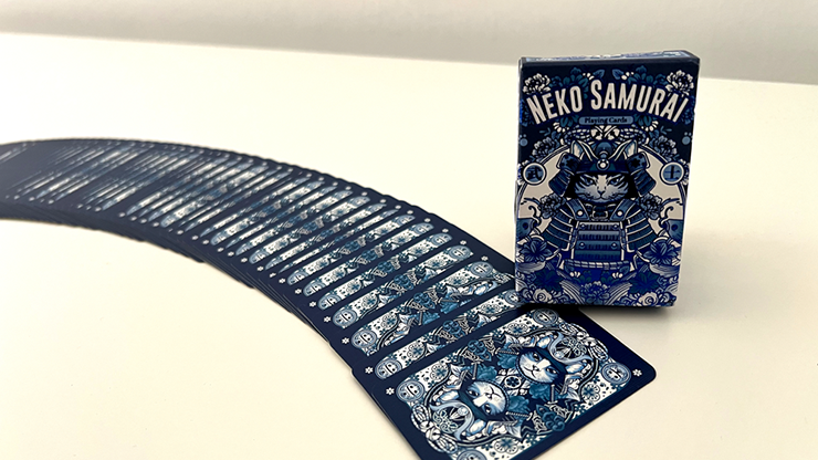 Neko Samurai (Mini Blue) Playing Cards