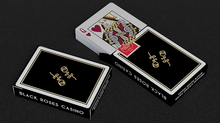 ゴールド フォイル ブラックローズ カジノ / Gold Foil Black Roses Casino Playing Cards