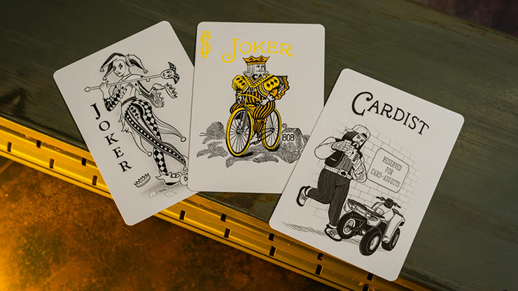 Bicycle Neon Rider Back Yellow-Starburst Deck Playing Cards