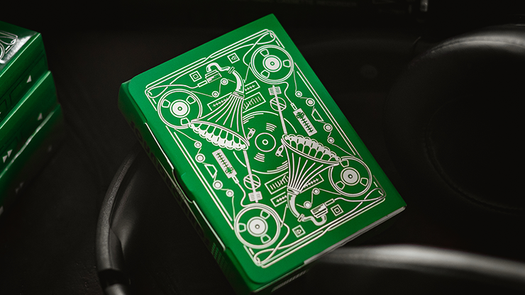 Soundboards V4 Green Edition Playing Cards by Riffle Shuffle