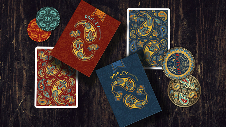 Paisley Poker Blue Playing Cards by by Dutch Card House Company