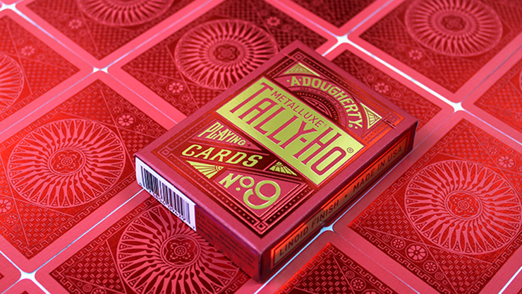 Tally-Ho Red (Circle) MetalLuxe Playing Cards by US Playing Cards