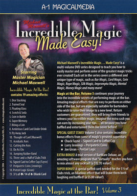 Incredible Magic At The Bar - Volume 3 by Michael Maxwell - DVD